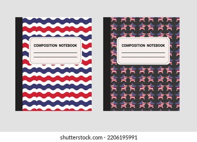 veterans day holiday composition notebook pattern