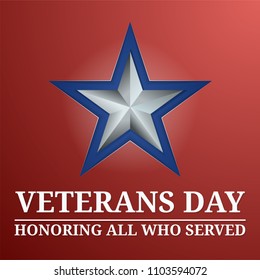 Veterans Day honoring all who served illustration