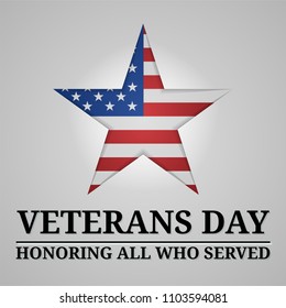 Veterans Day honoring all who served illustration