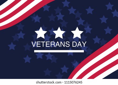 Veterans day. Honoring all who served. Vector Illustration with stars.