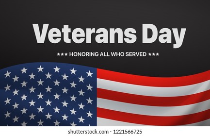 Veterans day. Honoring all who served. Vector illustration