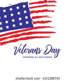 Veterans day honoring all who served poster celebration.