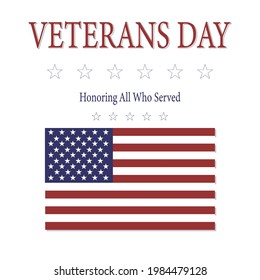 Veterans Day Honoring All Who Served Stock Vector (Royalty Free ...