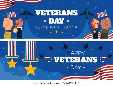 Veterans day. Honoring all who served. November 11, Happy Veterans Day. Greeting card with USA flag and soldiers on background with texture. National American holiday event. 