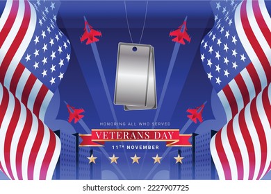 Veterans day. Honoring all who served. November 11, Veteran's day poster.Honoring all who served. Veteran's day illustration with american flag and soldiers