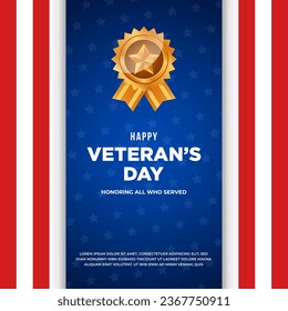 Veteran's day. Honoring all who served. Veteran's day backgrund, banner, post, cover with copy space and trendy design vector  illustration.