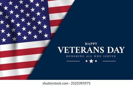 Veterans Day, Honoring all who served. American national holiday. United States Veterans Day celebration design. Vector illustration