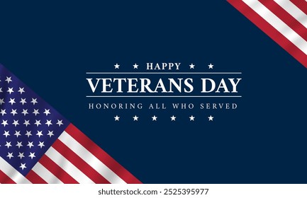 Veterans Day, Honoring all who served. American national holiday. United States Veterans Day celebration design. Vector illustration