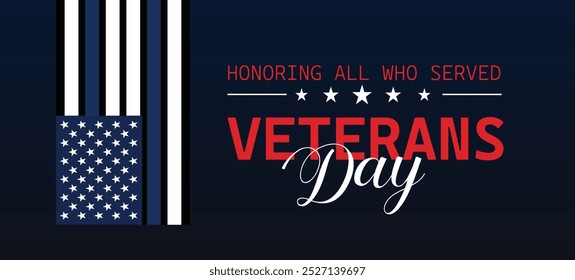 Dia dos Veteranos de Guerra homenageando todos os que serviram Projeto de Apoio. Banner, Poster, Cartão de Mensagens. Ilustração de vetor