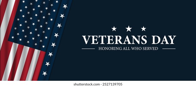 Veterans Day Honoring all who served Background Design. Banner, Poster, Greeting Card. Vector Illustration