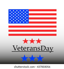 Veterans Day. Honoring all who served. Usa flag on background. Stars