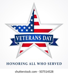 Veterans Day Honoring All Who Served Stock Vector (Royalty Free ...