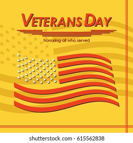 Veterans Day. Honoring all who served. Vector illustration.