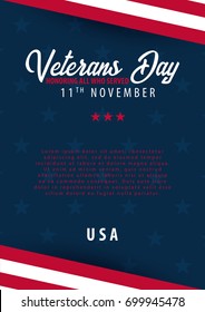 Veterans day. Honoring all who served. November 11