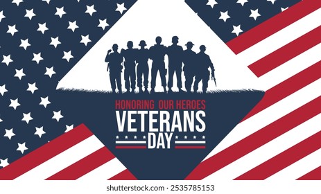 Veterans day, honoring our heroes design templet clear eye catching design