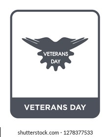 veterans day icon vector on white background, veterans day trendy filled icons from United states of america collection, veterans day vector illustration