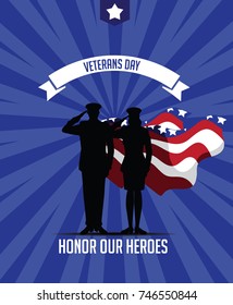 Veterans Day illustration. EPS 10 vector.