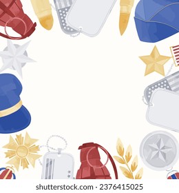 Veterans Day Illustration Frame Background