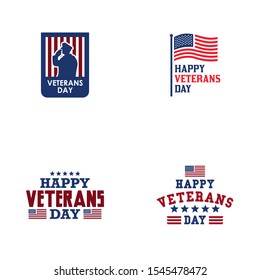 Veterans Day Logo Design Vector Illustration