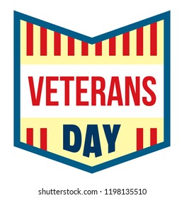 Veterans day logo. Flat illustration of veterans day vector logo for web design