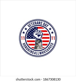veterans day logo, vetrans day stamp vector