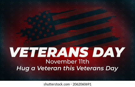Veterans Day is a National Holiday celebrated each year on November 11th. Background, poster, greeting card, banner design. Vector EPS 10