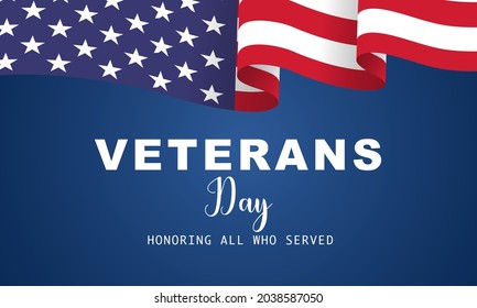 veterans day, November 11, honoring all who served, posters, modern design vector illustration