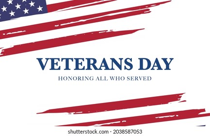 veterans day, November 11, honoring all who served, posters, modern design vector illustration