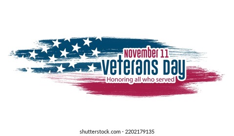Veterans day, November 11, honoring all who served, posters, modern design