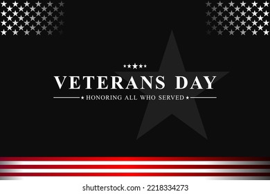 Veterans day, November 11. Honoring all who served. Posters, modern design. Vector illustration.
