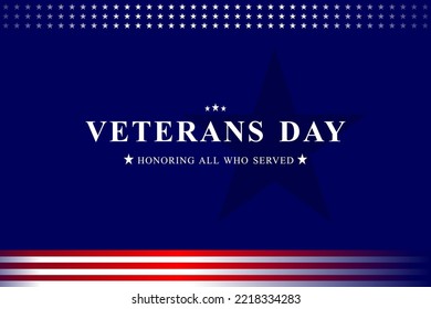 Veterans day, November 11. Honoring all who served. Posters, modern design. Vector illustration.
