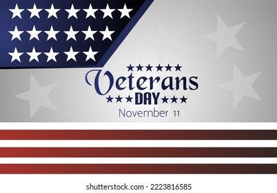 Veterans day November 11 vector illustration, holiday concept, suitable for banner poster or card