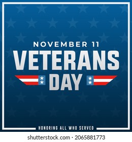 veterans day November 11th modern creative banner, sign, design concept, social media post with text, starts and and american flag