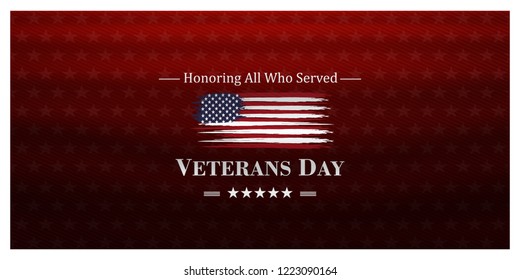 veterans day, November 11,united states flag and honoring all who served, posters, modern design vector illustration	