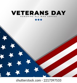 veterans day, November 11,united states flag, with honoring all who served posters, modern design vector illustration
