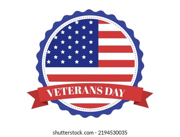 Veterans Day on November 11 Template Hand Drawn Cartoon Flat Illustration with USA Flag and Army to Honoring All Who Served