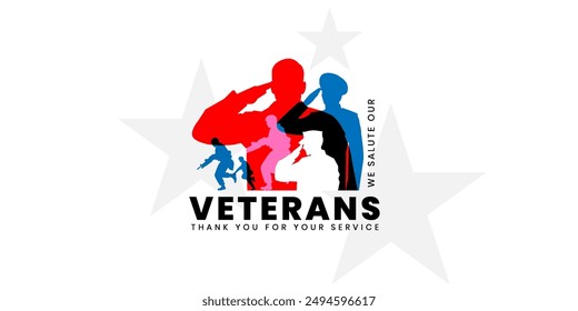 Plakat zum Tag der Veteranen. Veteran's Day Illustration mit amerikanischer Fahne, 11. November, Vektorillustration