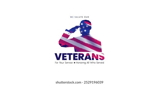 Veteranen-Poster. Veteran's Day Illustration mit amerikanischer Flagge, 11. November, kann für, Landing Page, Template, ui, Web, mobile App, Poster, Banner, Flyer, Hintergrund.
Vektorgrafik