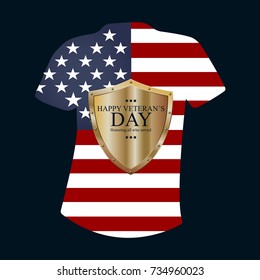 Veterans day poster. US military armed forces soldier in silhouette saluting. Vector illustration on the theme: veterans day, 11th November, patriotism, happiness, pride, America, USA, parade