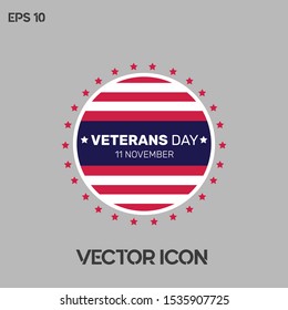 "Veterans Day" poster vector illustration. Premium quality.