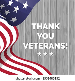 Veteran's day poster.Honoring all who served. Veteran's day illustration with american flag