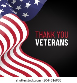 Veteran's day poster.Honoring all who served. Veteran's day illustration with american flag