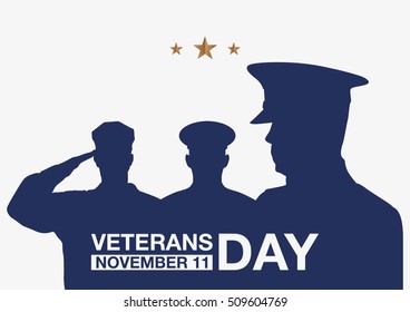 Veterans day promo banner. Greeting card or poster. Vector illustration EPS 10