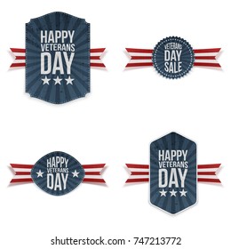 Veterans Day realistic Banners Set
