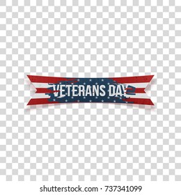Veterans Day realistic festive textile Ribbon