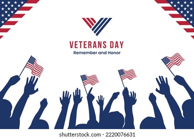 Veterans Day Remember and Honor Background Vector Illustration