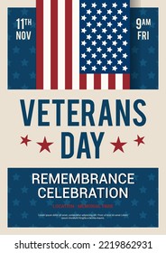 Veterans Day remembrance celebration invitation poster vector design