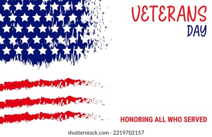 Veterans Day. Respect all those on duty. National American holiday event. November 11. Eps10 Vector