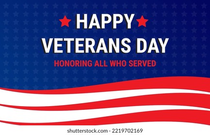 Veterans Day. Respect all those on duty. National American holiday event. November 11. Eps10 Vector