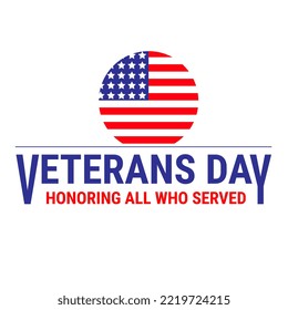 Veterans Day. Respect all those on duty. National American holiday event. November 11. Eps10 Vector